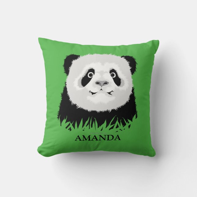Panda Bear Throw Pillow (Front)