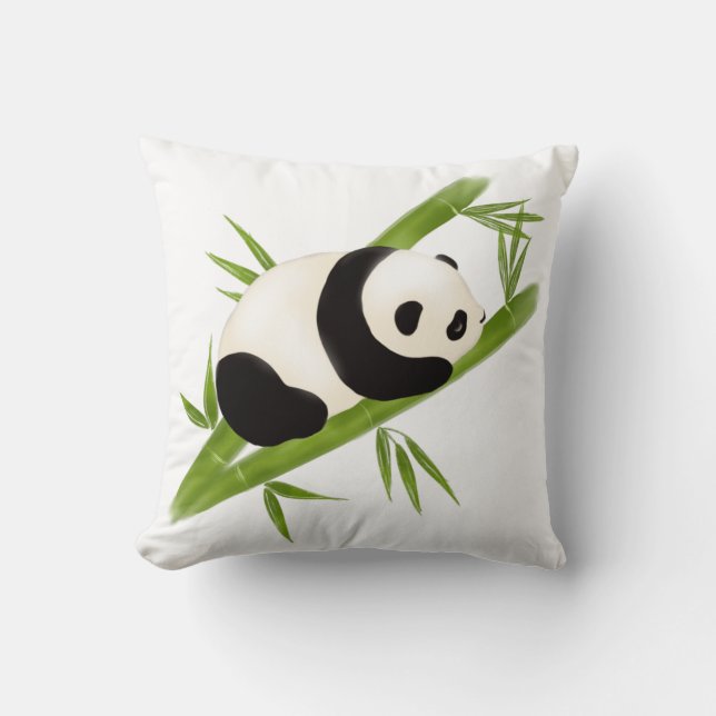 Panda Bear Throw Pillow (Front)