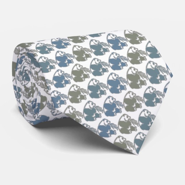 Panda Bear Tie Armani Grey (Rolled)