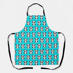 Panda bear turquoise blue apron