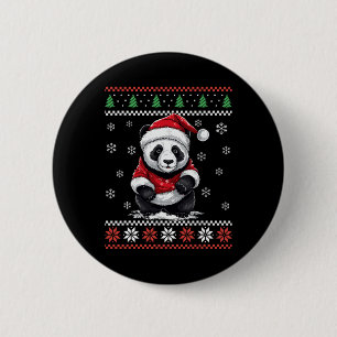 Panda Bear Ugly Christmas Xmas For Adults Kids 6 Cm Round Badge