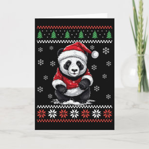 Panda Bear Ugly Christmas Xmas For Adults Kids Card