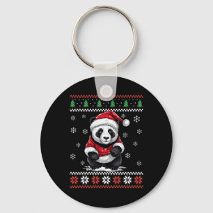 Panda Bear Ugly Christmas Xmas For Adults Kids Key Ring