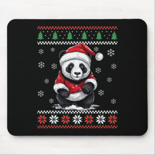 Panda Bear Ugly Christmas Xmas For Adults Kids Mouse Mat
