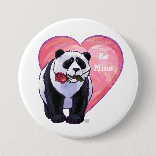 Panda Bear Valentine's Day 7.5 Cm Round Badge (Front)