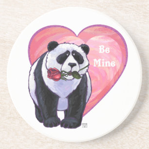 Panda Bear Valentine's Day Coaster