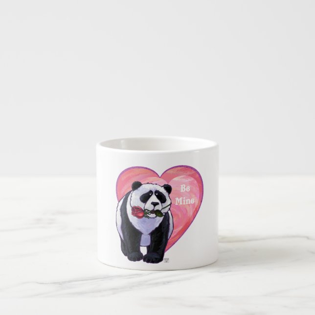 Panda Bear Valentine's Day Espresso Cup (Front)