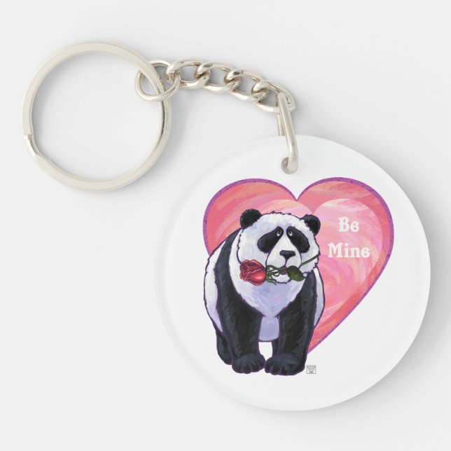 Panda Bear Valentine's Day Key Ring (Front)