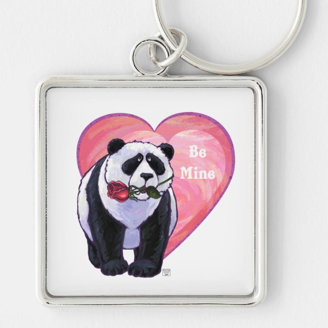 Panda Bear Valentine's Day Key Ring (Front)