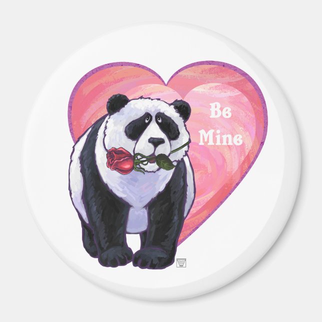 Panda Bear Valentine's Day Magnet (Front)