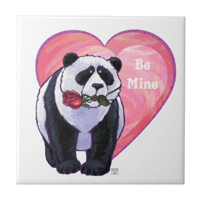 Panda Bear Valentine's Day Tile (Front)