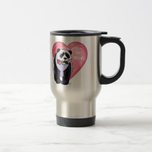 Panda Bear Valentine's Day Travel Mug