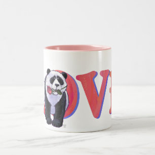 Panda Bear Valentine's Day Two-Tone Coffee Mug