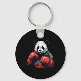 Panda Bear Wearing Boxing Gloves - Funny Boxing Key Ring