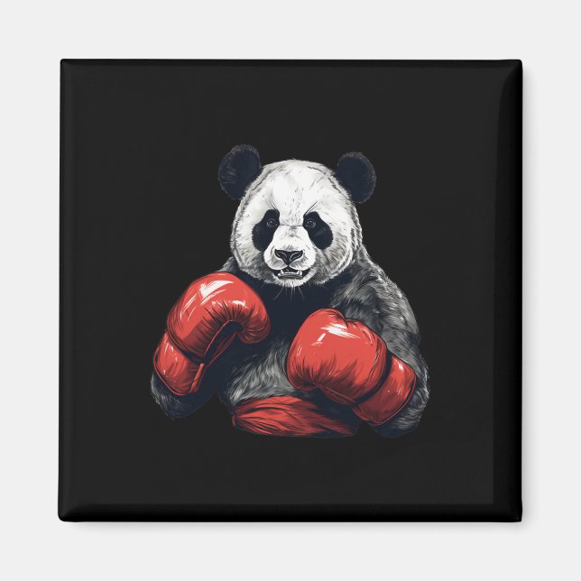 Panda Bear Wearing Boxing Gloves - Funny Boxing  Magnet (Front)