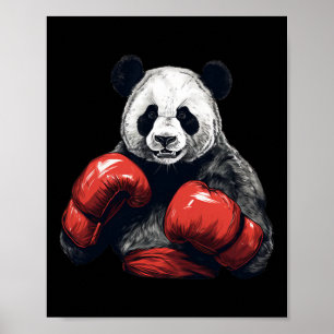Panda Bear Wearing Boxing Gloves - Funny Boxing  Poster