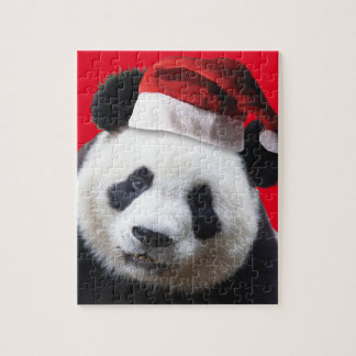 Panda Bear wearing Santa Claus Hats Jigsaw Puzzle
