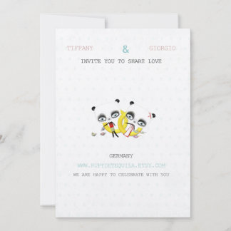 Panda Bear Wedding Invitation