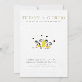 Panda Bear Wedding Invitation