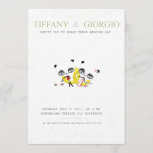 Panda Bear Wedding Invitation