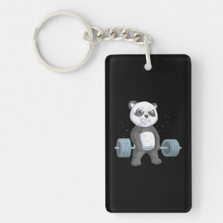 Panda Bear Weightlifting Funny Deadlift Men Key Ring