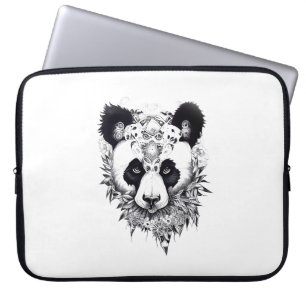Panda Bear Wild Animal Nature Illustration Art Tat Laptop Sleeve