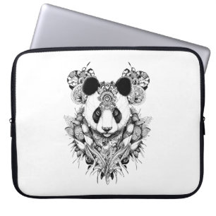 Panda Bear Wild Animal Nature Illustration Art Tat Laptop Sleeve