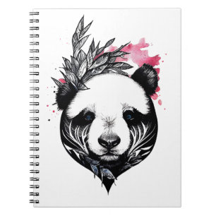 Panda Bear Wild Animal Nature Illustration Art Tat Notebook