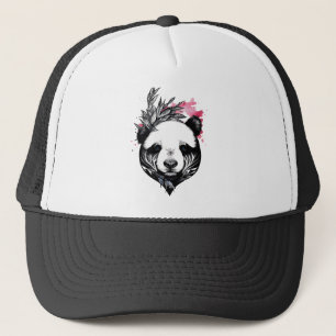 Panda Bear Wild Animal Nature Illustration Art Tat Trucker Hat