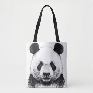 Panda Bear Wild Nature Animal Illustration Art Tote Bag