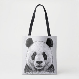 Panda Bear Wild Nature Animal Illustration Art Tote Bag