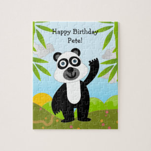 Panda bear wishing Happy Birthday Jigsaw Puzzle