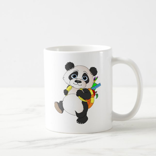Panda Bear with backpack Coffee Mug (Right)