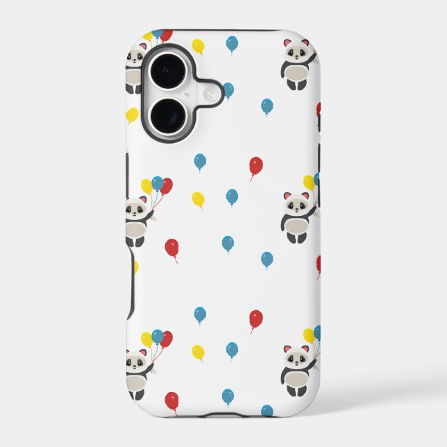 Panda bear with balloons white (Back)