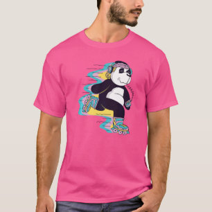 Panda Bear with Roller Skates for Skater and Bear  T-Shirt