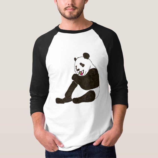 PANDA BEAR WITH SUCKER T-Shirt (Front)