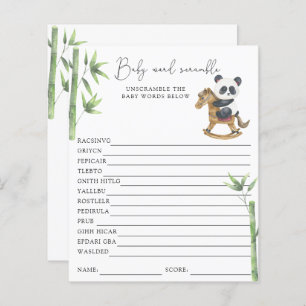 Panda Bear Word Scramble Baby Shower Game