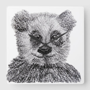 Panda Bear Your Custom Square Wall Clock