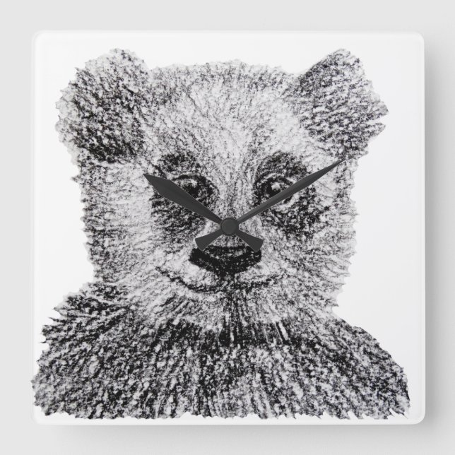 Panda Bear Your Custom Square Wall Clock (Front)
