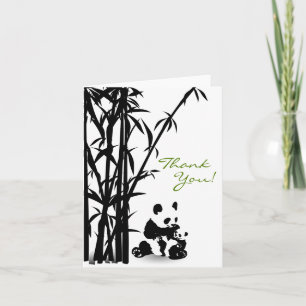 Panda Bears and Bamboo Thank You Card