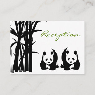 Panda Bears and Bamboo Wedding Reception Cards