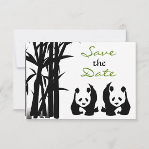 Panda Bears and Bamboo Wedding Save the Date