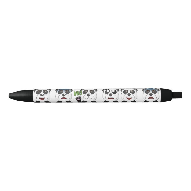 Panda Bears Black Ink Pen (Front)