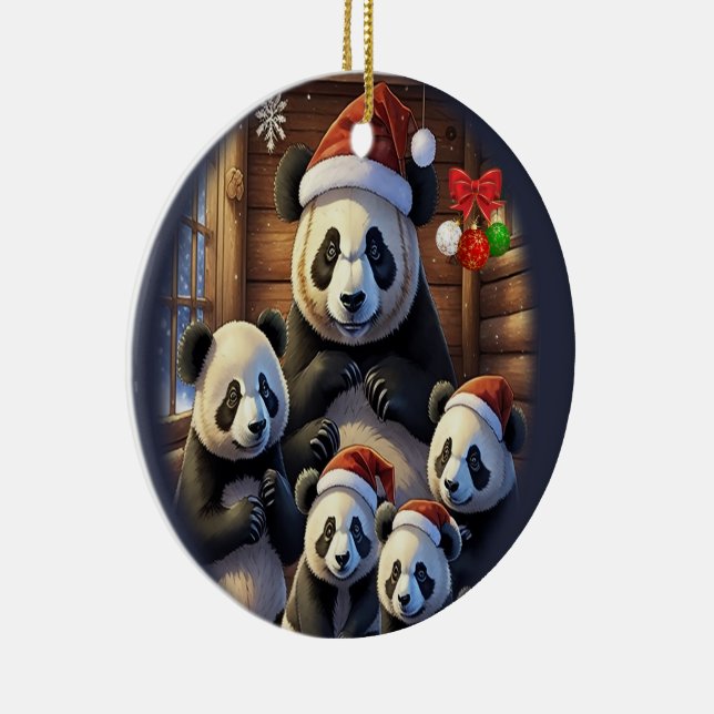 Panda Bears Ceramic Tree Decoration (Right)