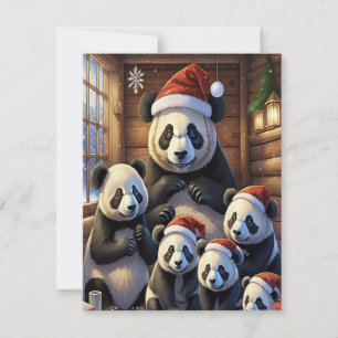 Panda Bears Christmas Card