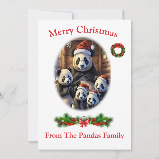 Panda Bears Christmas Cards (Front)