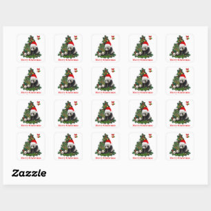Panda bears Christmas  Square Sticker