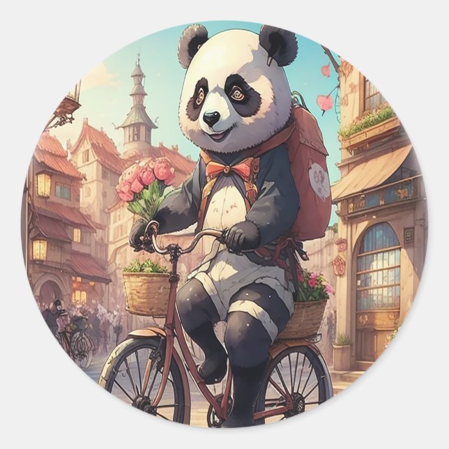 Panda Bears Classic Round Sticker (Front)