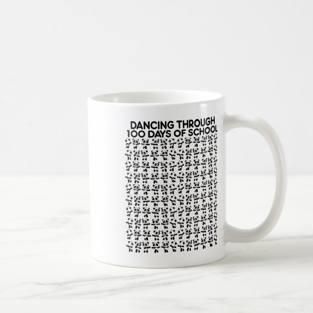 Panda Bears Dancing Through 100 Days Of School Kid Coffee Mug (Right)