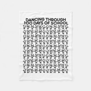 Panda Bears Dancing Through 100 Days Of School Kid Fleece Blanket